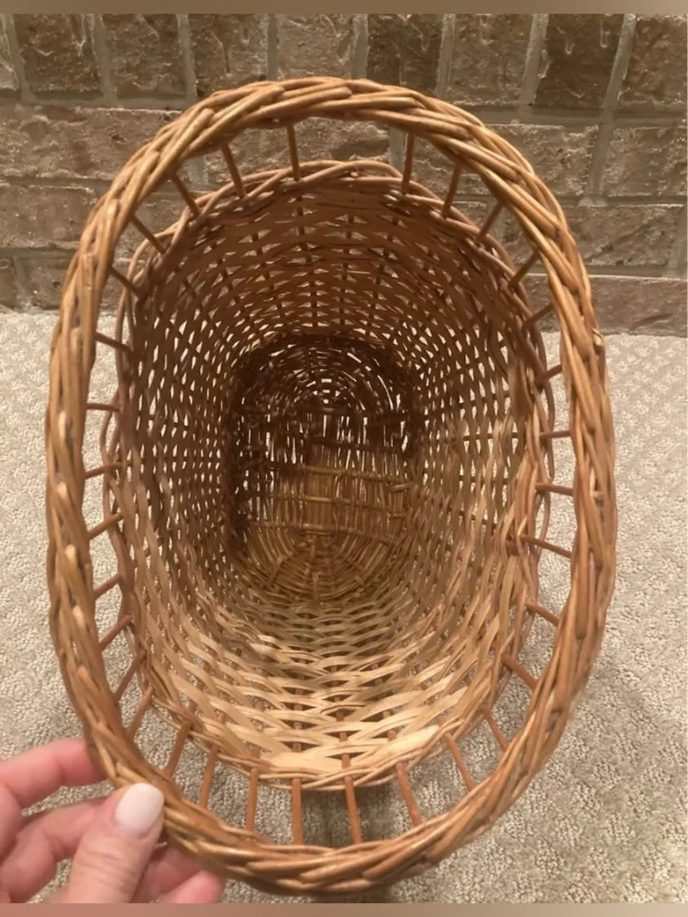 Vintage Wicker Rattan Waste Basket